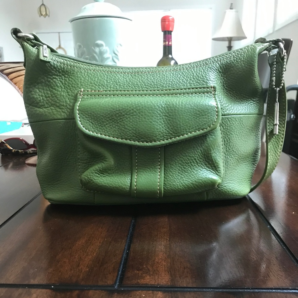 Fossil green handbag